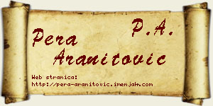 Pera Aranitović vizit kartica